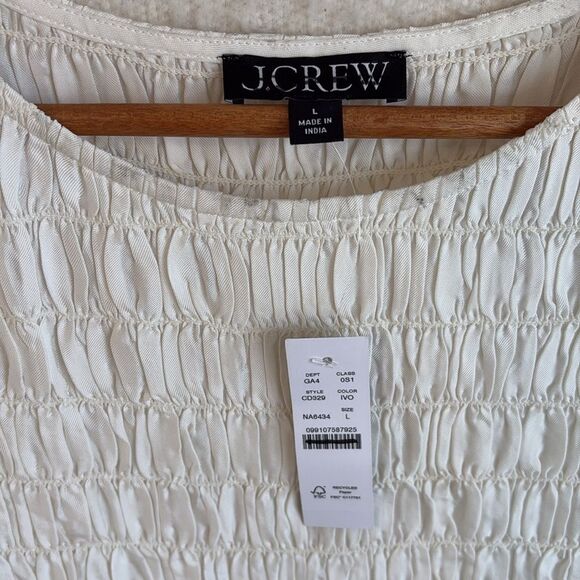 J Crew Maude dress in drapey viscose twill Womens Large Ivory White - Picture 7 of 10